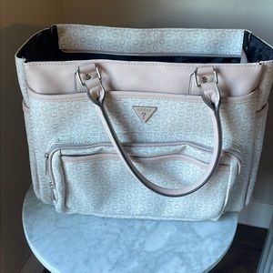 Guess pink diaper bag